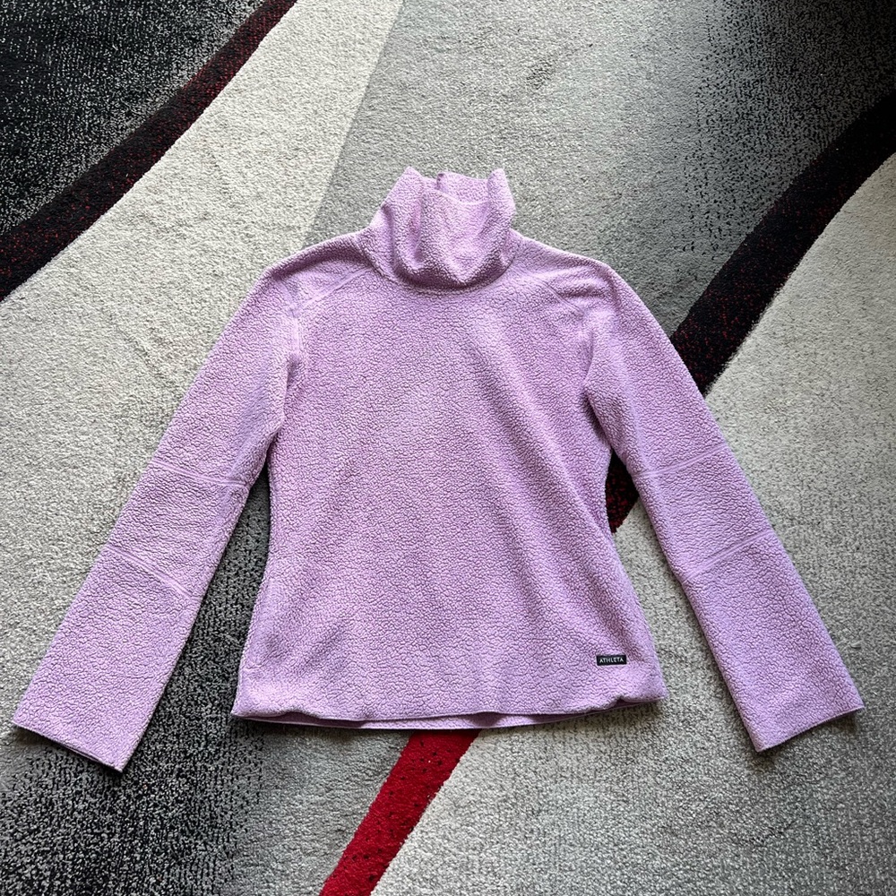 Athleta Lilac Sherpa Turtleneck Sweater